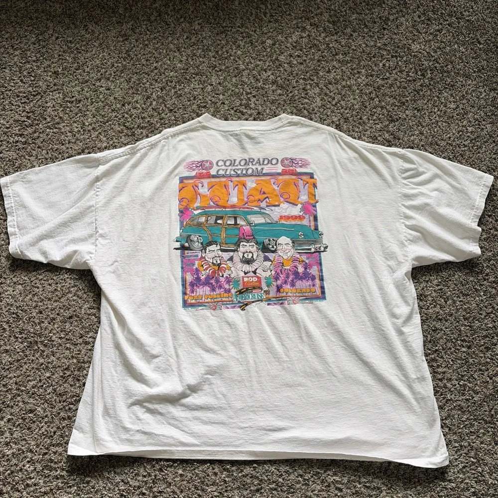 Vintage Colorado Custom Americruise '99 Auto Graphix T Shirt 3XL White Hotrods